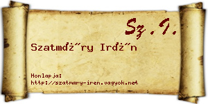 Szatmáry Irén névjegykártya